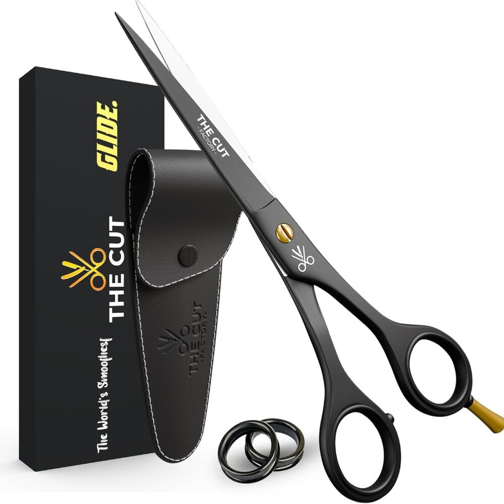 The Cut Factory 6.5” Matte Black Luxury Hair Scissors – Ultra-Sharp High Carbon